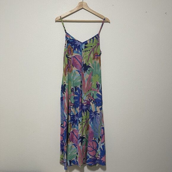 LC Waikiki Dresses & Skirts - LC Waikiki Dress Women Size 36 Floral Printed Midi A-Line Heart Collar Sundress